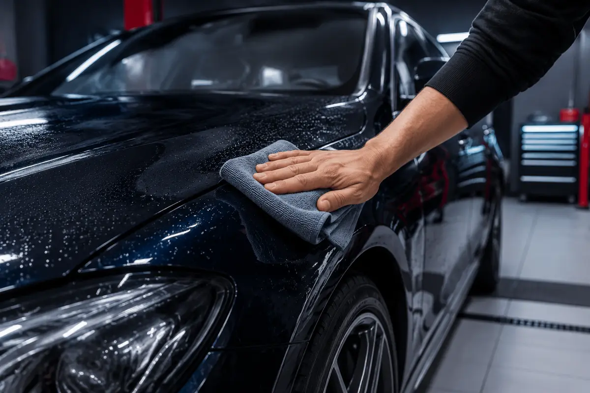 Lavage et finition soignée d’un véhicule avant restitution